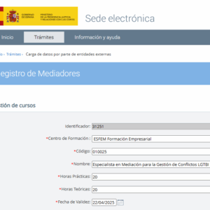 Especialista en Mediación para la Gestión de Conflictos LGTBI en la Empresa
