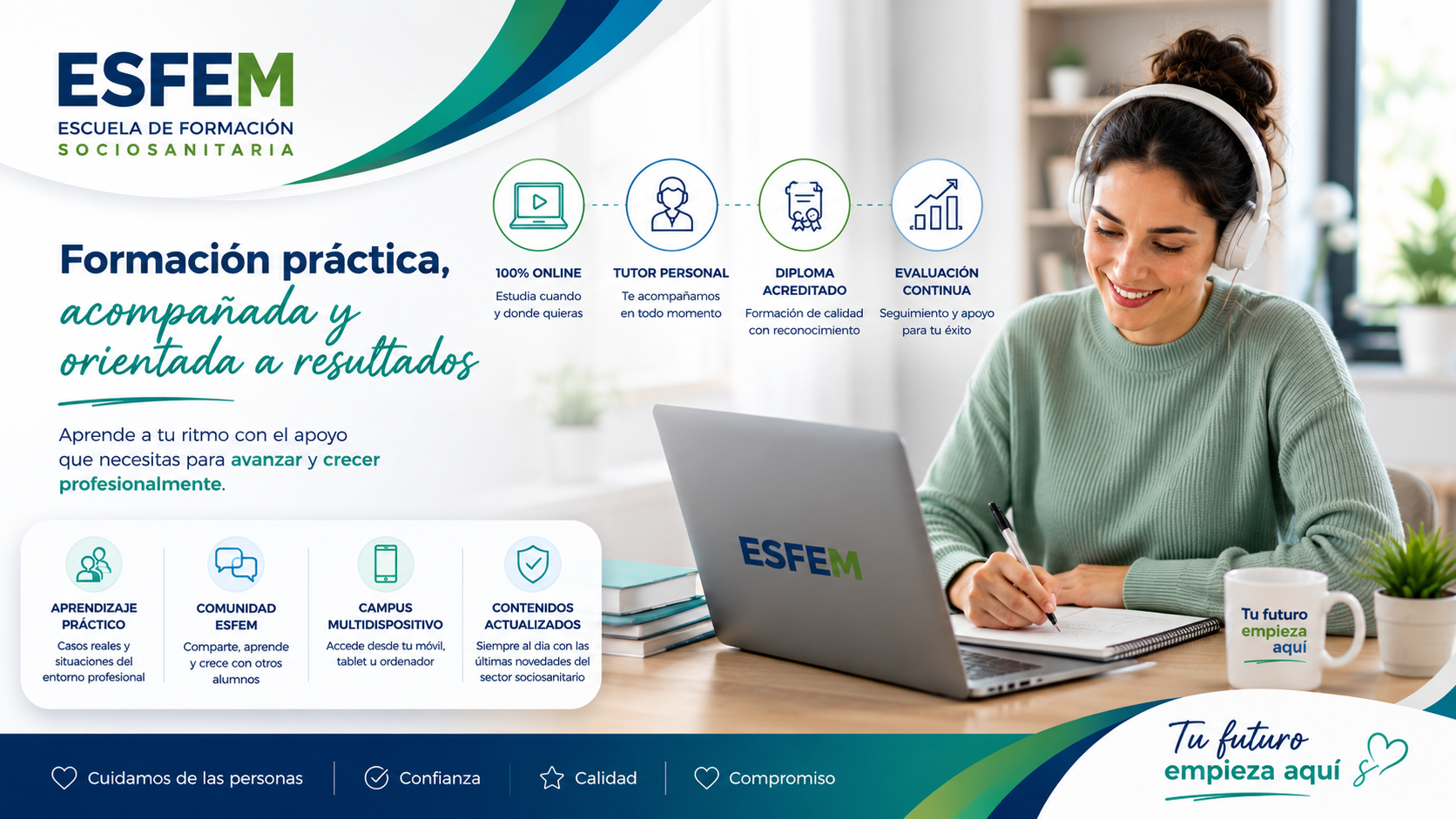 Metodología online ESFEM con tutor personal y diploma acreditado