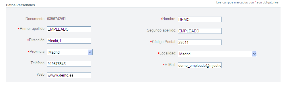 Datos personales en la solicitud de inscripción como mediador